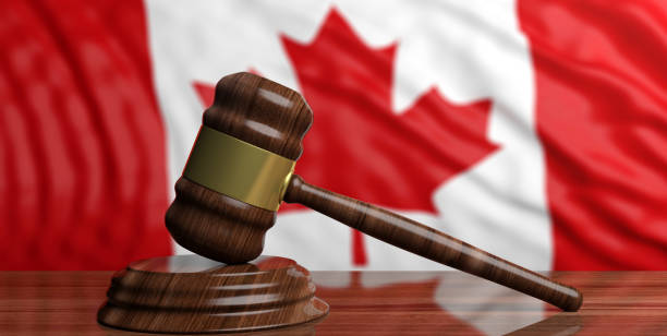 istock Auction gavel on Canada flag background. 3d illustration 1019902726