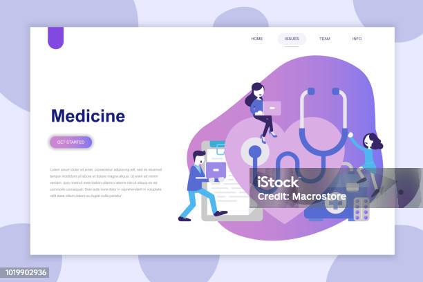 Moderno Concetto Di Design Piatto Di Medicina Per Sito Web E Sito Web Mobile - Immagini vettoriali stock e altre immagini di Sanità e medicina