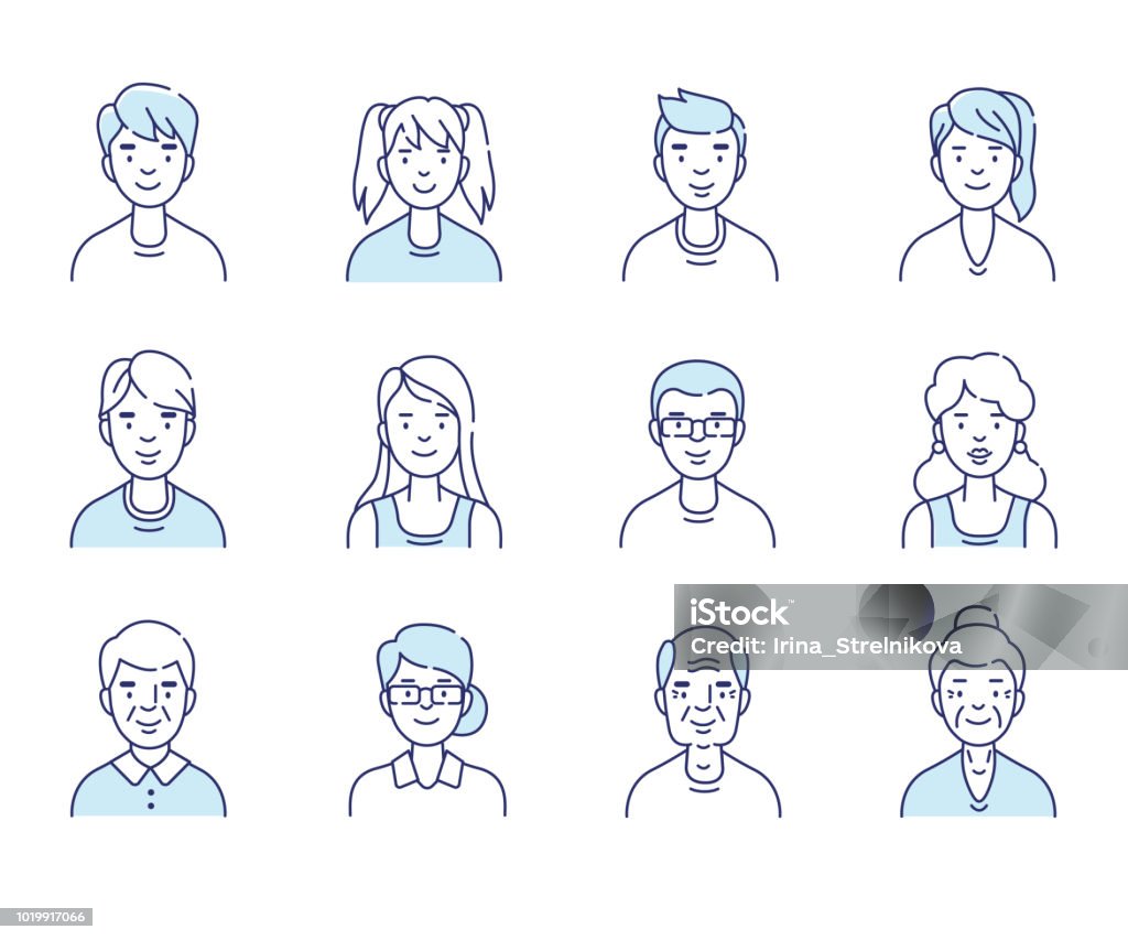 avatars de - clipart vectoriel de Icône libre de droits