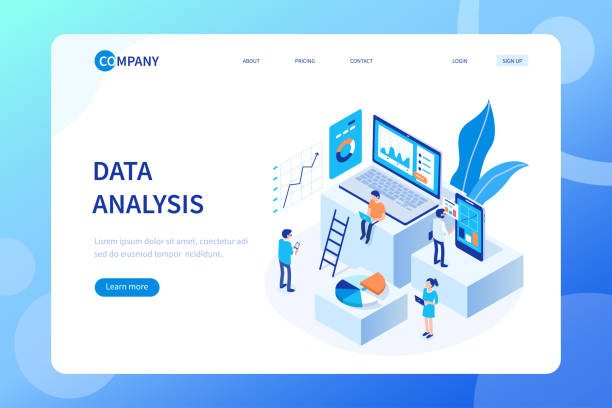 data analysis Data analysis concept with characters. Can use for web banner, infographics, hero images. Flat isometric vector illustration isolated on white background. improvement illustrations stock illustrations