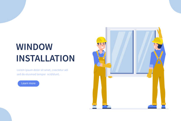 Window Installer Cartoon 190+ Contractor Installing Window Stock Illustrations, Royalty-Free ...