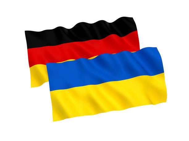 istock Flags of Ukraine and Germany on a white background 1019918188