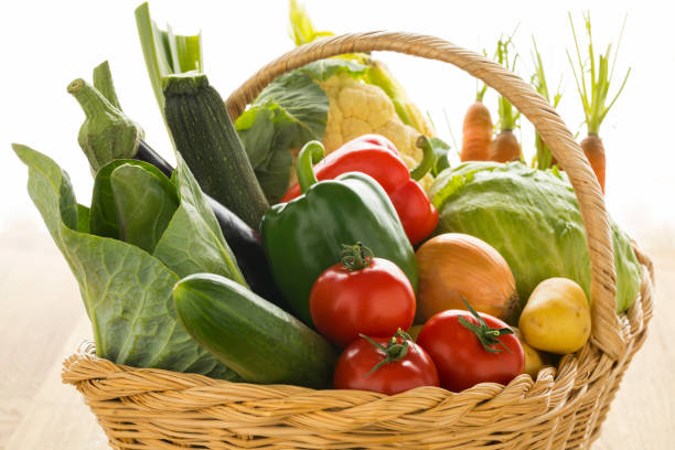 istock Basket with fresh organic vegetables 1019928272