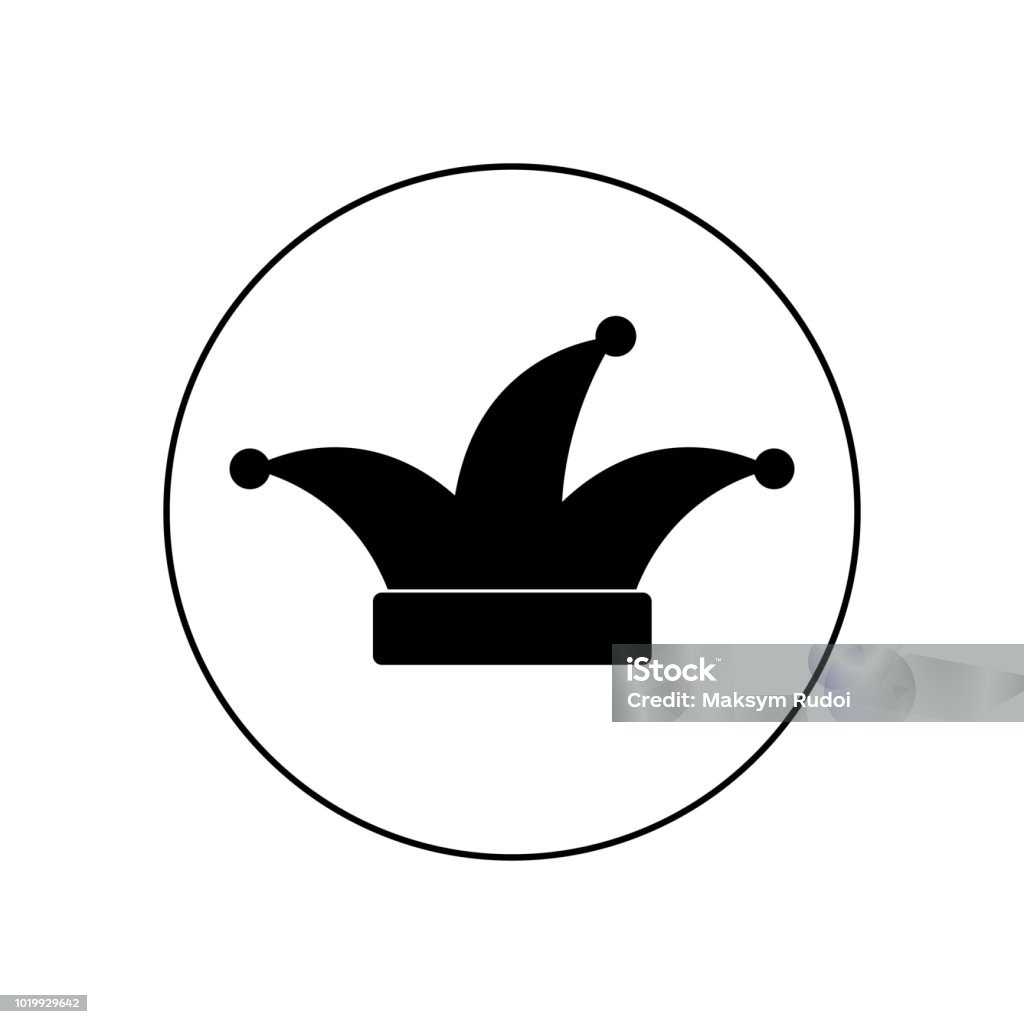 Icono de gorro de bufón - arte vectorial de Payaso libre de derechos