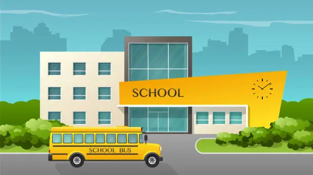 Vector illustration of School building