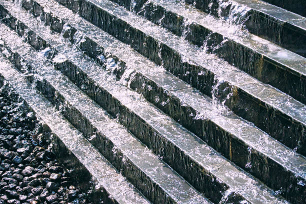Water Falling and Dripping on Stair Steps