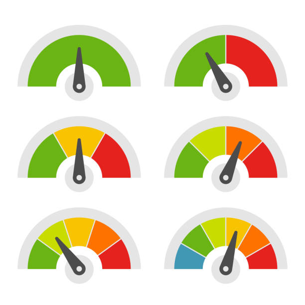 ilustraciones, imágenes clip art, dibujos animados e iconos de stock de velocidad metro icons set sobre fondo blanco. vector de - dial