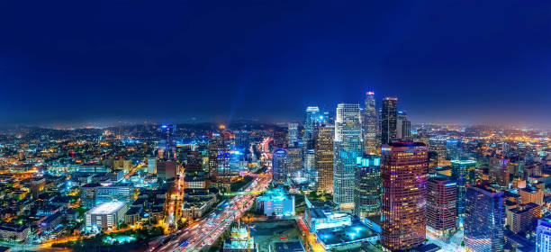 istock High Angle View Of Illuminated City Buildings At Night 1019970680