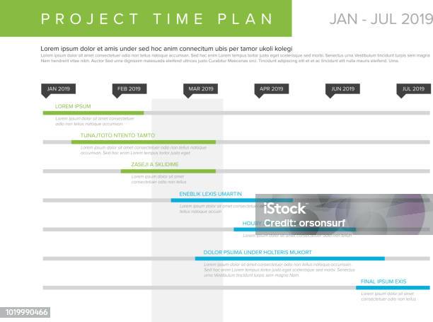 Vector Project Time Plan Gantt Graph Stock Illustration - Download Image Now - Timeline - Visual Aid, Chart, Vector