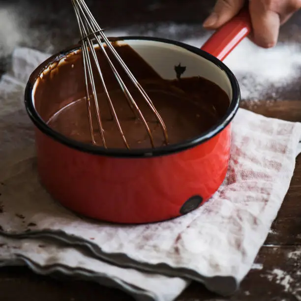 Chocolate ganache food photography recipe idea