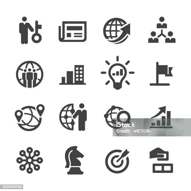Business Development Icons Set Acme Series Stock Illustration - Download Image Now - Icon Symbol, Contract, Leadership