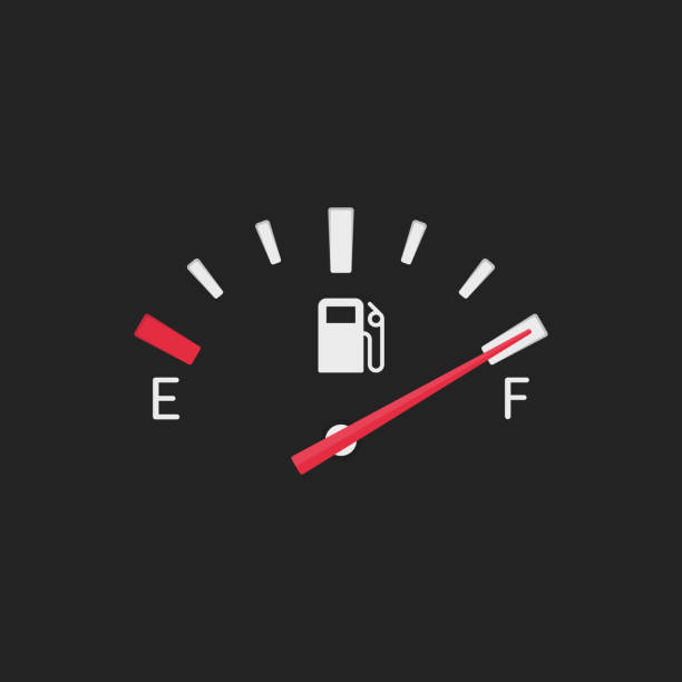 ilustrações de stock, clip art, desenhos animados e ícones de full fuel gauge icon. - gas gauge full empty