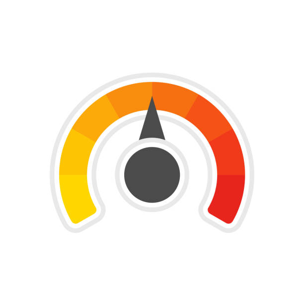 라운드 온도 게이지. - environmental indicator stock illustrations