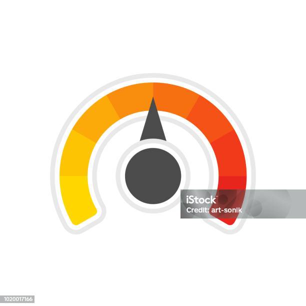 Round Temperature Gauge Stock Illustration - Download Image Now - Thermometer, Heat - Temperature, Icon Symbol