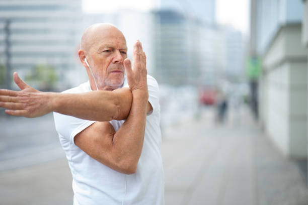 istock Senior man exercising outdoors 1020019284