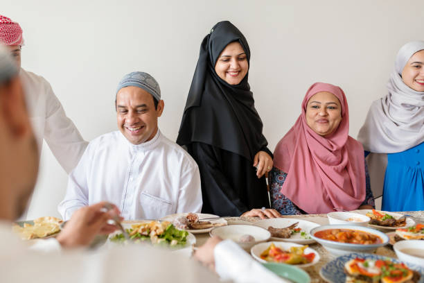 istock Muslim family having a Ramadan feast 1020020262
