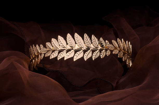 istock golden laurel wreath, headband isolated on the fabric 1020031904