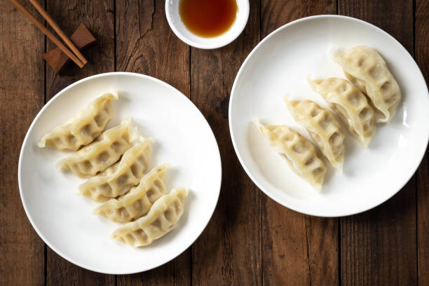 istock Gyoza dumplings on white plate 1020037854