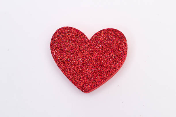 istock Glitter Red Heart on white background 1020040726