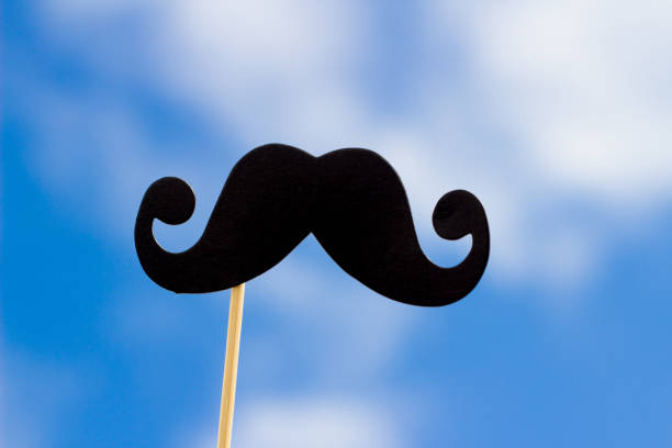 Photo booth props black Mustache against blue sky