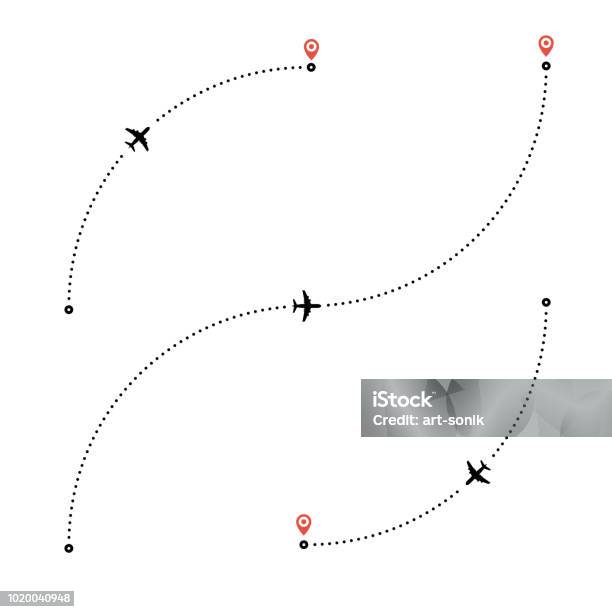 Travel By Plane Concept Stock Illustration - Download Image Now - Airplane, Line Art, Single Line