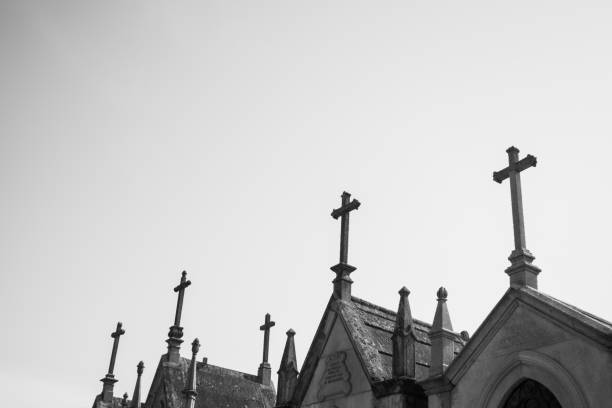 istock Stone crosses in black and white 1020041658