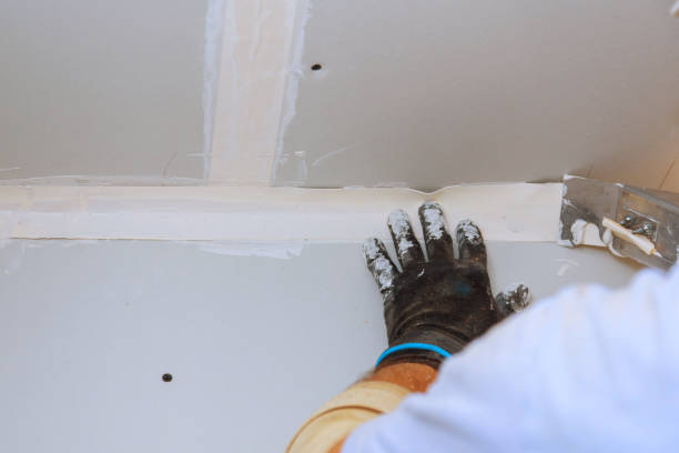 istock house improvements. putting plaster on the wall with spatula 1020045362