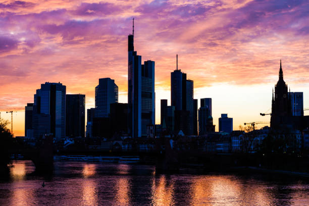 istock Frankfurt Am Main downtown financial district skyline skyscrapers at night 1020049286