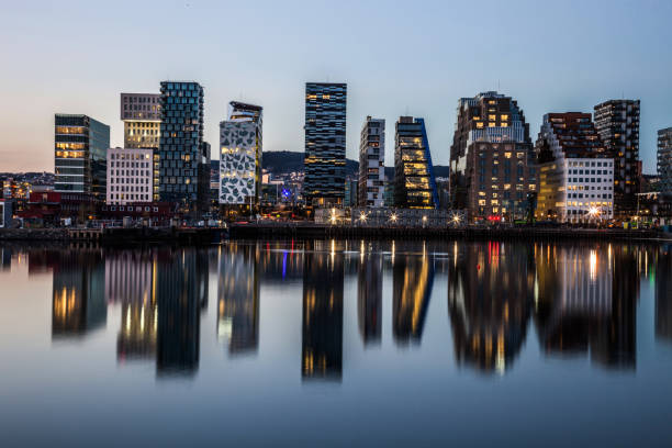 istock Modern office buildings in Oslo - skyline 1020049456