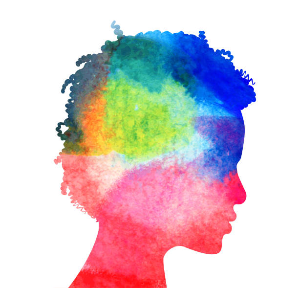ilustraciones, imágenes clip art, dibujos animados e iconos de stock de perfil de la cabeza de la mujer - therapy mental illness behavior mental health