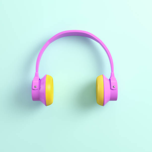 istock Pink headphones on bright background 1020064278