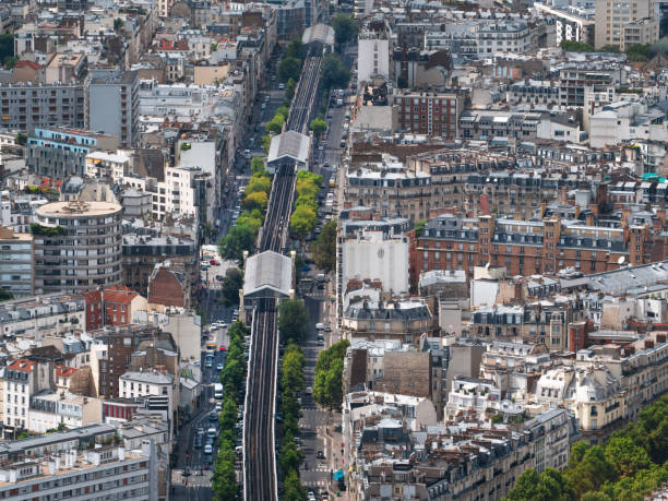 istock Paris streets and houses aerial view 1020067730