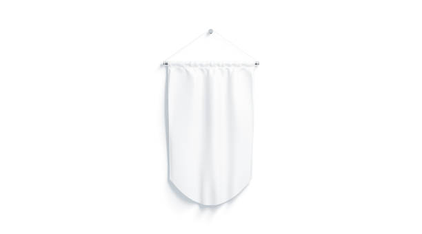 Blank white rhombus pennant mock up, isolated