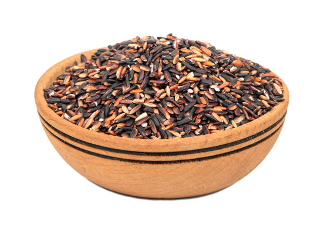 ブラックライスのボウル - carbohydrate rice cereal plant uncultivated ストックフォトと画像