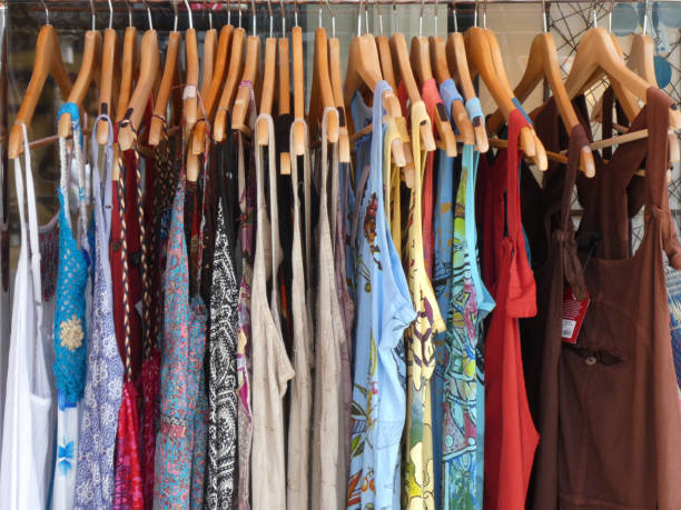 istock Hanging clothes for sale 1020088248