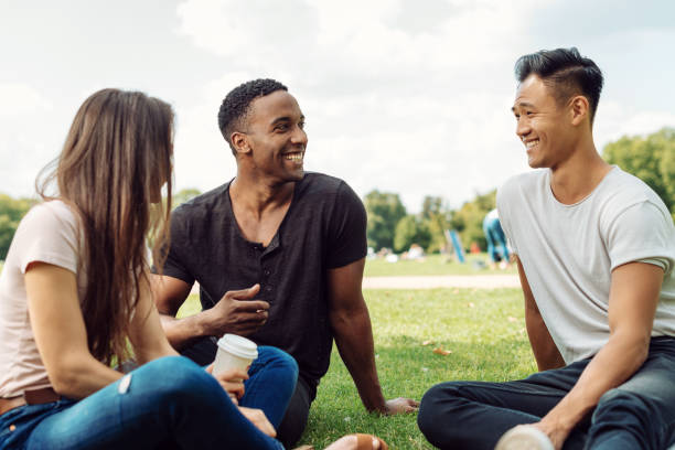 istock Group of multi ethnic people resting in nature 1020088596