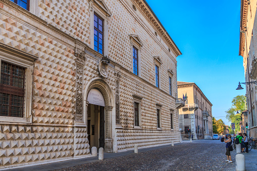 Palazzo dei Diamanti is a Renaissance palace of the beginning of the 16th century located in Ferrara, a city in northern Italy. The main floor of the Palace houses the Pinacoteca Nazionale di Ferrara (National Painting Gallery of Ferrara). People.