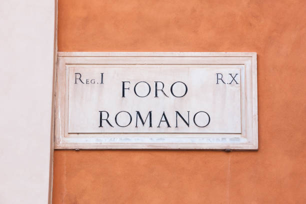 istock Roman Forum Sign in Rome, Italy 1020094054