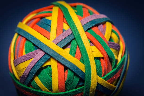 Colorful Ball of Rubberbands stock photo