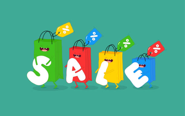 istock Shopper bag sale. Animated bags offer discounts 1020097774