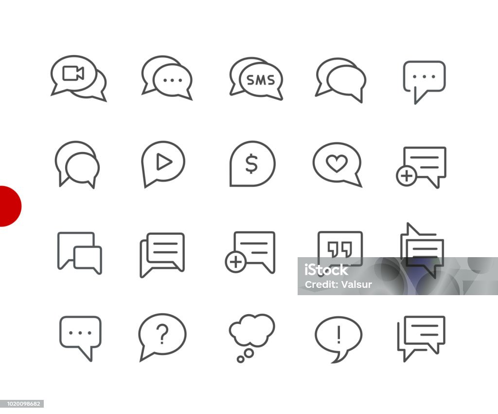 Bubble Icons // Red Point Series Vector line icons for  your digital or print projects. Icon Symbol stock vector