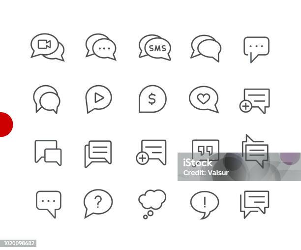 Bubble Icons Red Point Series Stock Illustration - Download Image Now - Icon Symbol, Text Messaging, Discussion