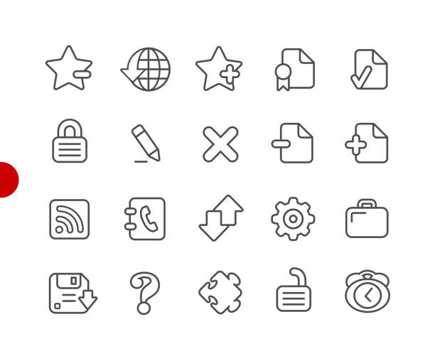 Web Icons // Red Point Series Vector line icons for your digital or print projects. game developer stock illustrations