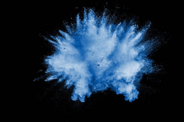 istock abstract blue dust explosion on  black background ,abstract blue powder splattered on black background , Freeze motion of blue powder exploding. 1020103282