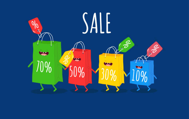 istock Shopper bag sale. Animated bags offer discounts 1020104624