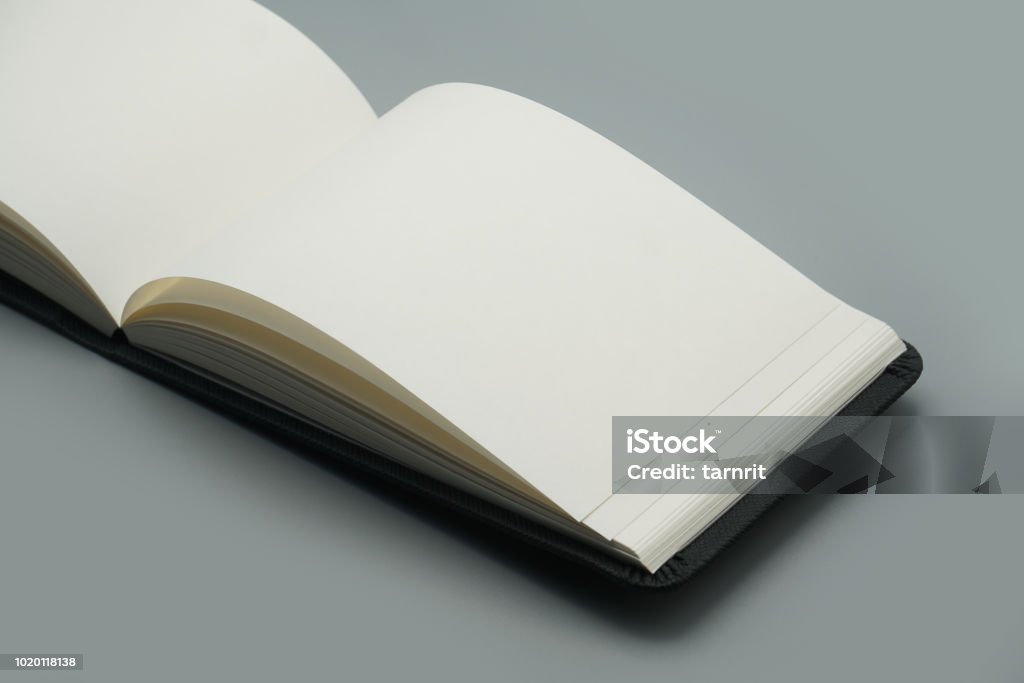 White. Paperback Notebook White Blank Page Book Notebook Notepad Paper Template Stock Photo ...