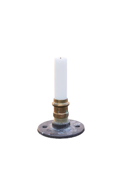 istock Plumbers homemade candle holder isolated on white 1020118488