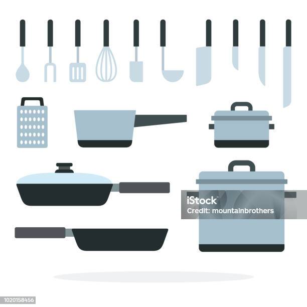 Cookware Drawing Cooking Cookware Vector Flat Isolated Stock Illustration - Download ...