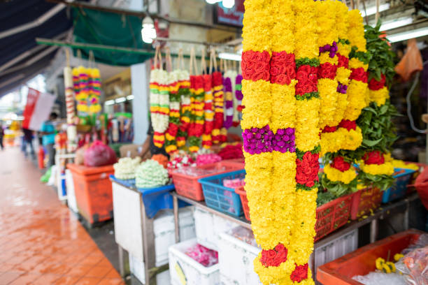 Singapore - 4th April 2017: Souvenir shop in Campbell Lane, Little India. The area is popular with tourists.