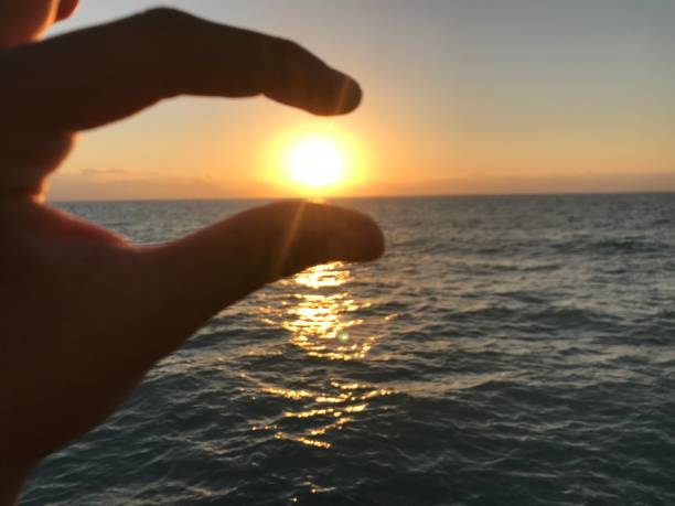 istock Holding the sunset sun within the fingers 1020163998